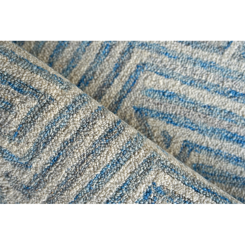 Naturals Hand-Tufted New Zealand Wool Blue/Ivory 14'x18' Area Rug