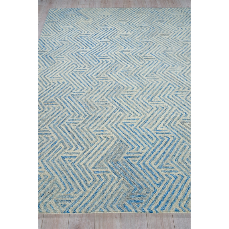 Naturals Hand-Tufted New Zealand Wool Blue/Ivory 8'x10' Area Rug