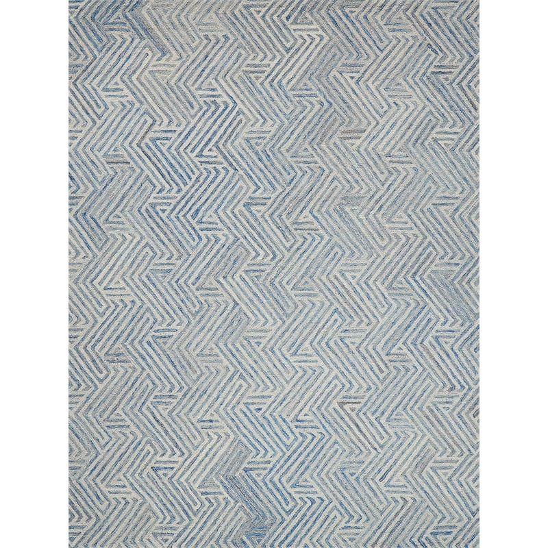 Naturals Hand-Tufted New Zealand Wool Blue/Ivory 9'x12' Area Rug