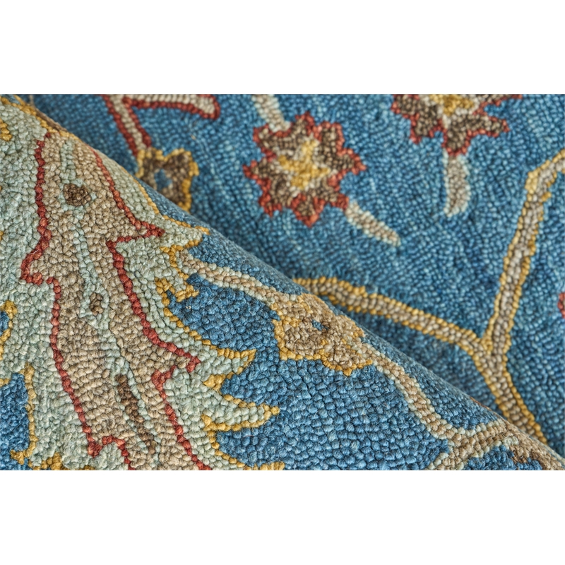 Newport Hand-Tufted New Zealand Wool Blue/Ivory 6'x9' Area Rug