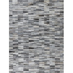 Natural Hide Hand-Tufted Leather Hide Gray 8'x10'6&quot Area Rug