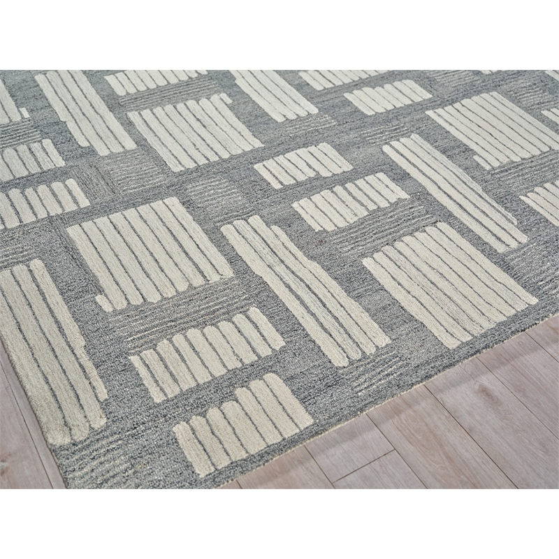 Naturals Hand-Tufted New Zealand Wool Ivory/Silver 5'x8' Area Rug