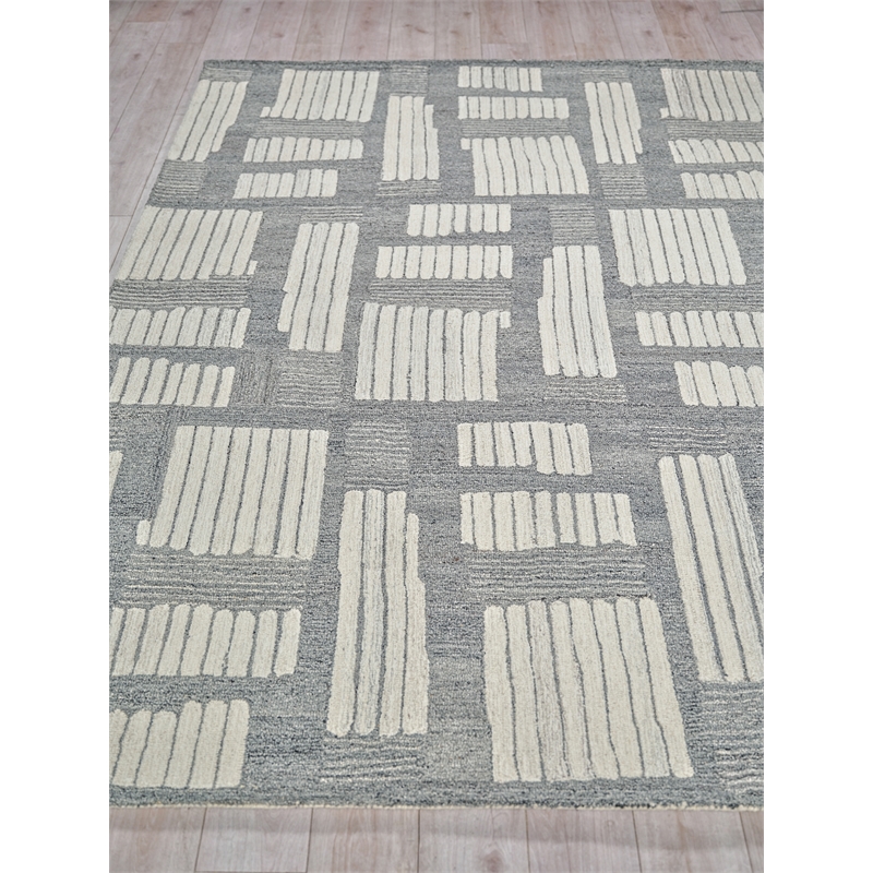 Naturals Hand-Tufted New Zealand Wool Ivory/Silver 9'x12' Area Rug