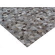 Natural Hide Hand-Tufted Leather Hide Silver 11'6
