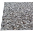 Natural Hide Hand-Tufted Leather Hide Silver 11'6