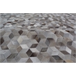 Natural Hide Hand-Tufted Leather Hide Silver 11'6
