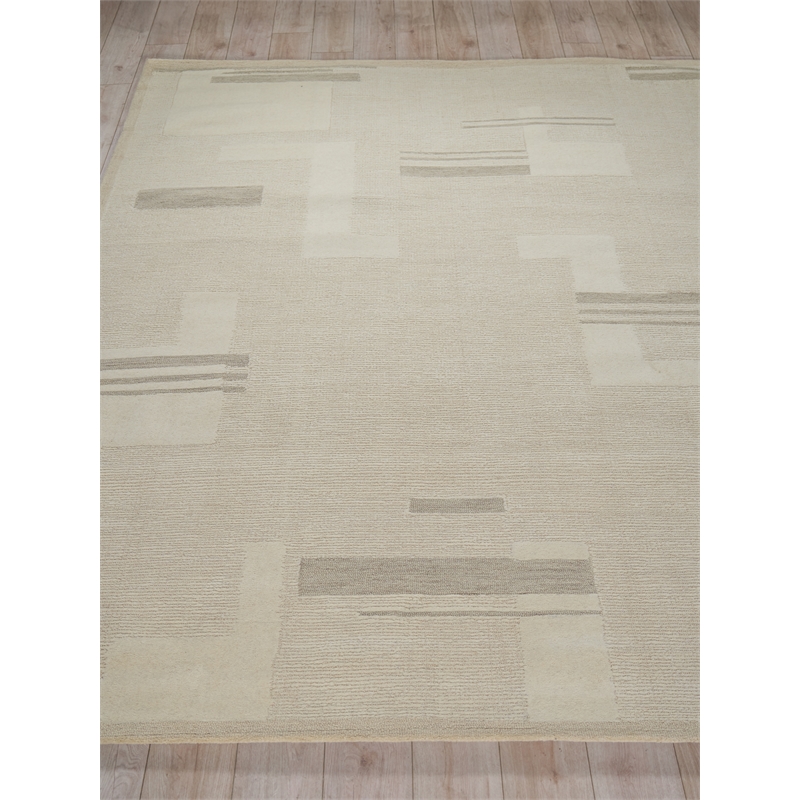 Nicada Hand-Tufted New Zealand Wool Silver/Ivory 12'x15' Area Rug