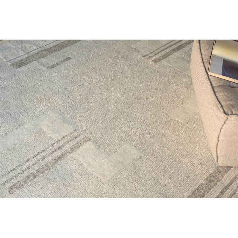 Nicada Hand-Tufted New Zealand Wool Silver/Ivory 8'x10' Area Rug