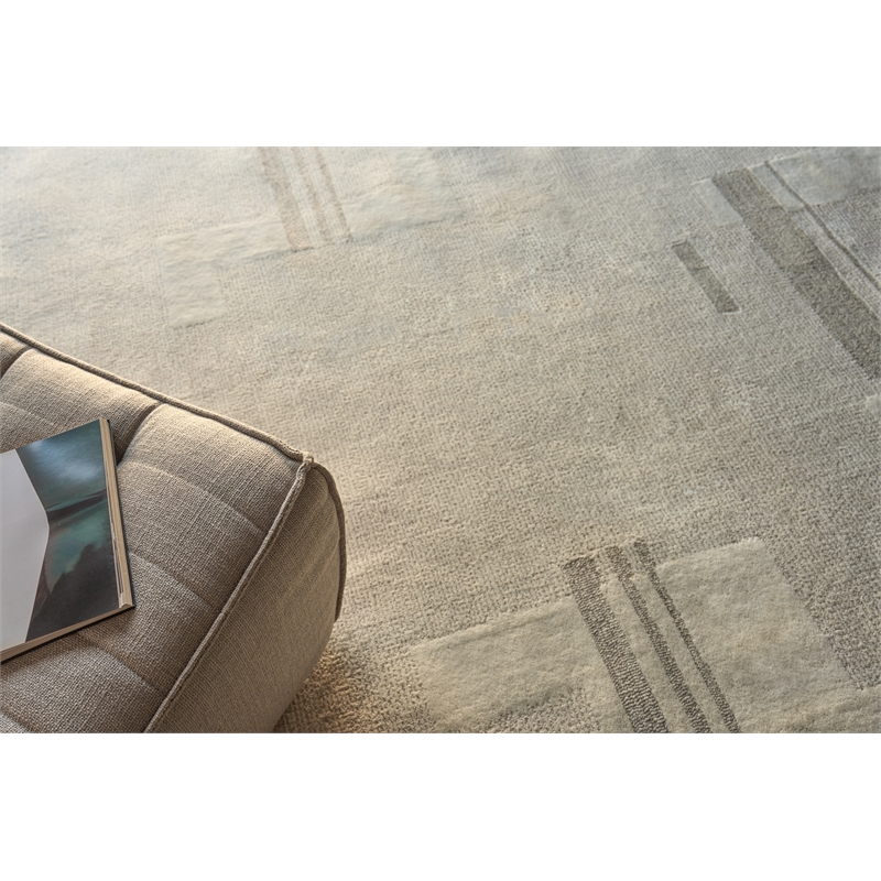 Nicada Hand-Tufted New Zealand Wool Silver/Ivory 8'x10' Area Rug