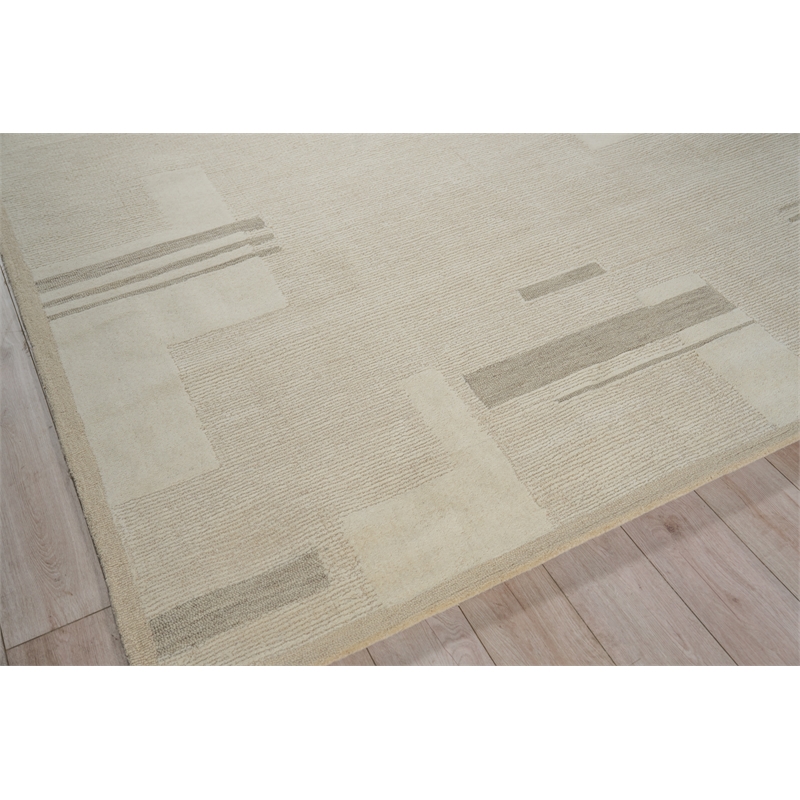 Nicada Hand-Tufted New Zealand Wool Silver/Ivory 9'x12' Area Rug