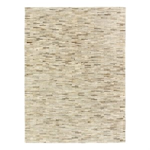 Natural Hide Hand-Tufted Leather Hide Silver 13'6&quotx17'6&quot Area Rug