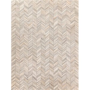 Natural Hide Hand-Tufted Leather Hide Silver 13'6&quotx17'6&quot Area Rug