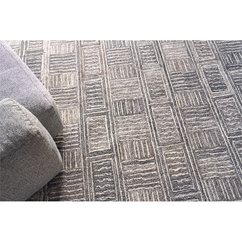 Naturals Hand-Tufted New Zealand Wool Charcoal 9'x12' Area Rug
