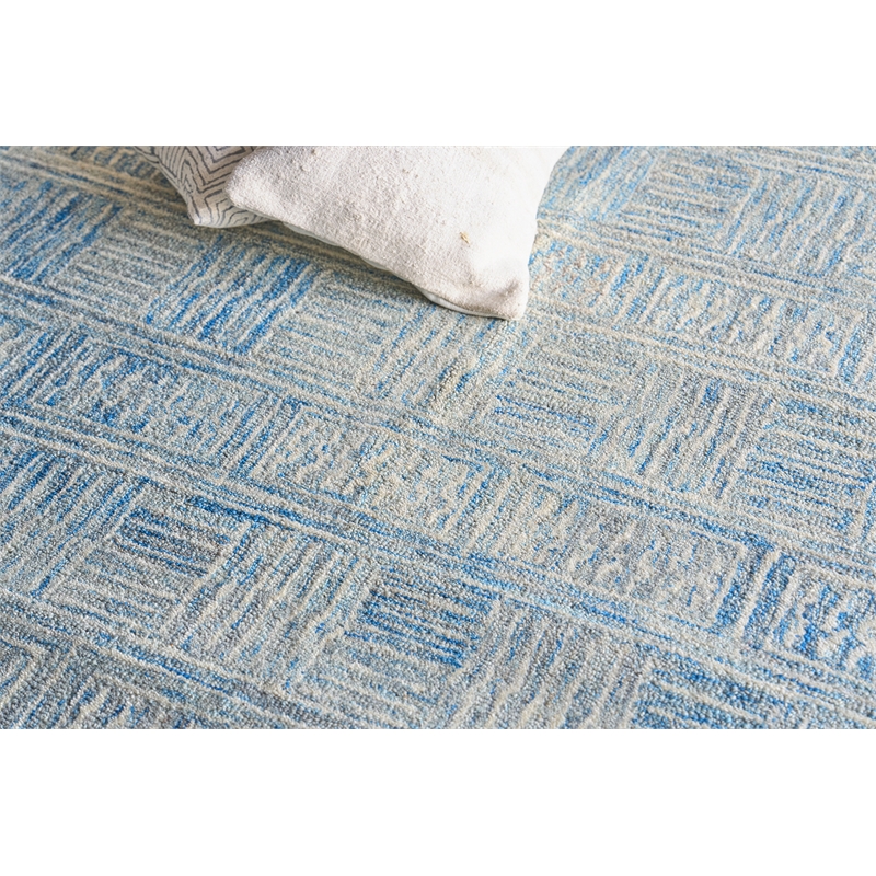 Naturals Hand-Tufted New Zealand Wool Blue/Ivory 8'x10' Area Rug
