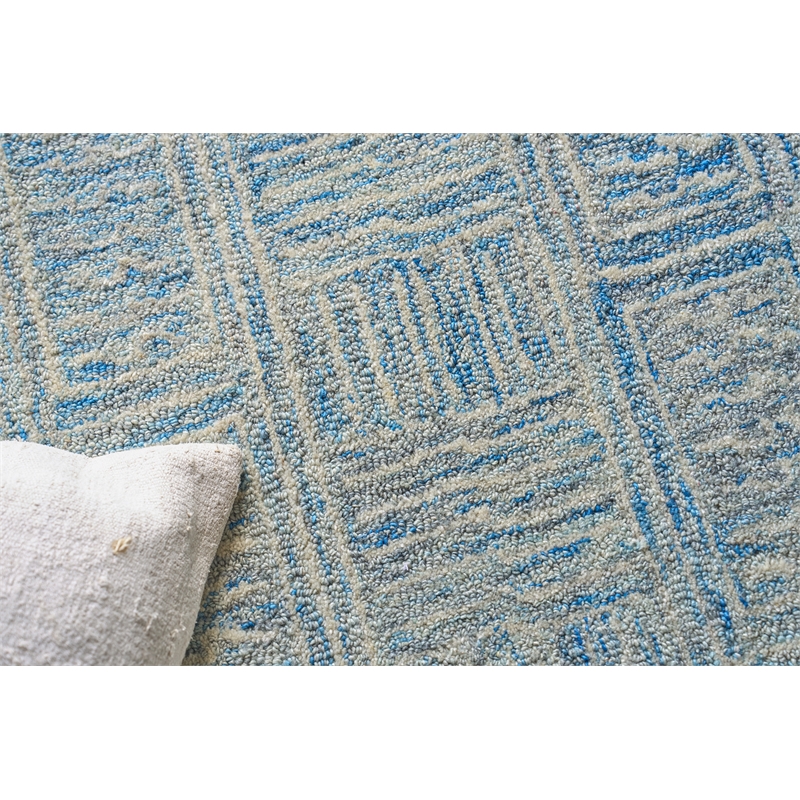 Naturals Hand-Tufted New Zealand Wool Blue/Ivory 8'x10' Area Rug