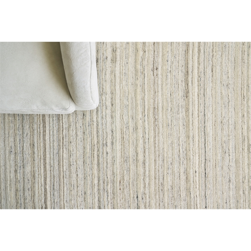 Organica Handloomed New Zealand Wool Beige/Light Gray 6'x9' Area Rug