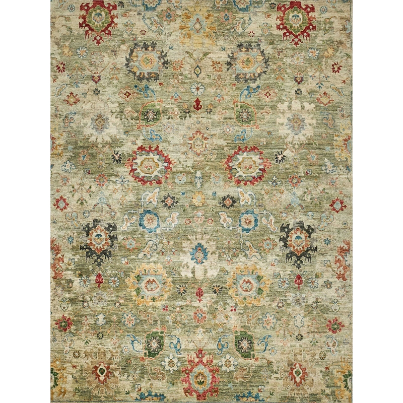 Oxford Hand-Knotted Ghazni Wool Light Green 6'x9' Area Rug
