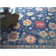 Oxford Hand-Knotted Ghazni Wool Blue 12'x15' Area Rug