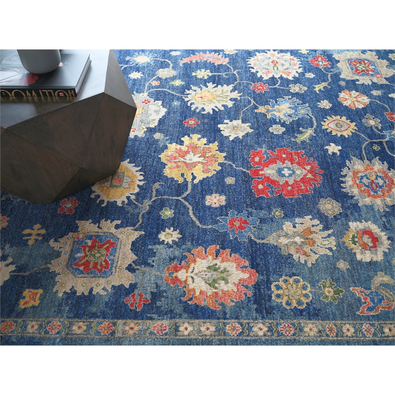 Oxford Hand-Knotted Ghazni Wool Blue 6'x9' Area Rug