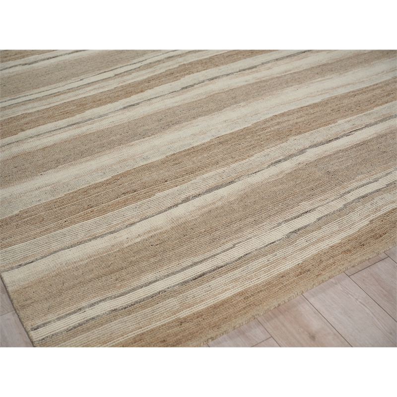 Oslo Hand-Knotted Ghazni Wool Ivory/Brown 8'x10' Area Rug