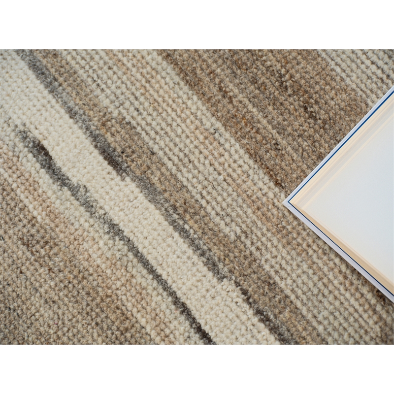 Oslo Hand-Knotted Ghazni Wool Ivory/Brown 8'x10' Area Rug