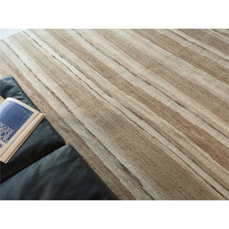 Oslo Hand-Knotted Ghazni Wool Ivory/Brown 9'x12' Area Rug