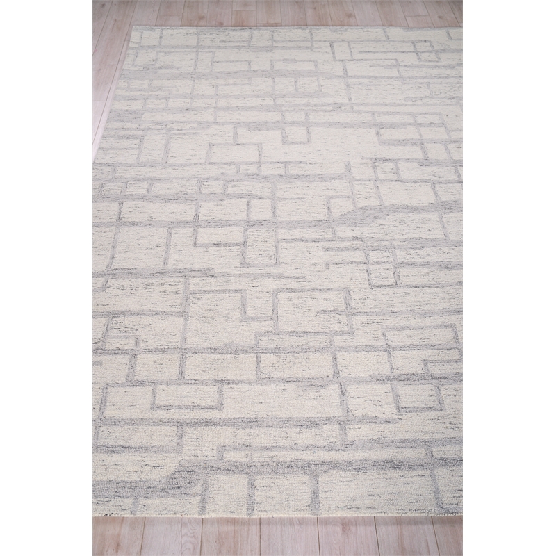 Naturals Hand-Tufted New Zealand Wool Ivory/Gray 9'x12' Area Rug