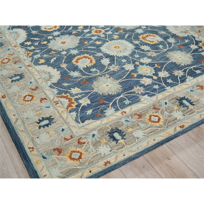Newport Hand-Tufted New Zealand Wool Blue/Gray 14'x18' Area Rug