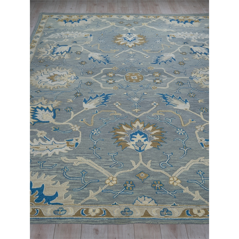 Newport Hand-Tufted New Zealand Wool Gray/Blue 6'x9' Area Rug