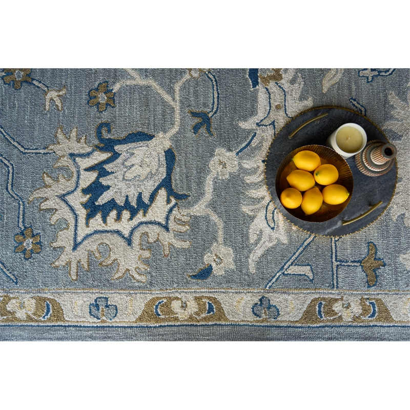 Newport Hand-Tufted New Zealand Wool Gray/Blue 6'x9' Area Rug
