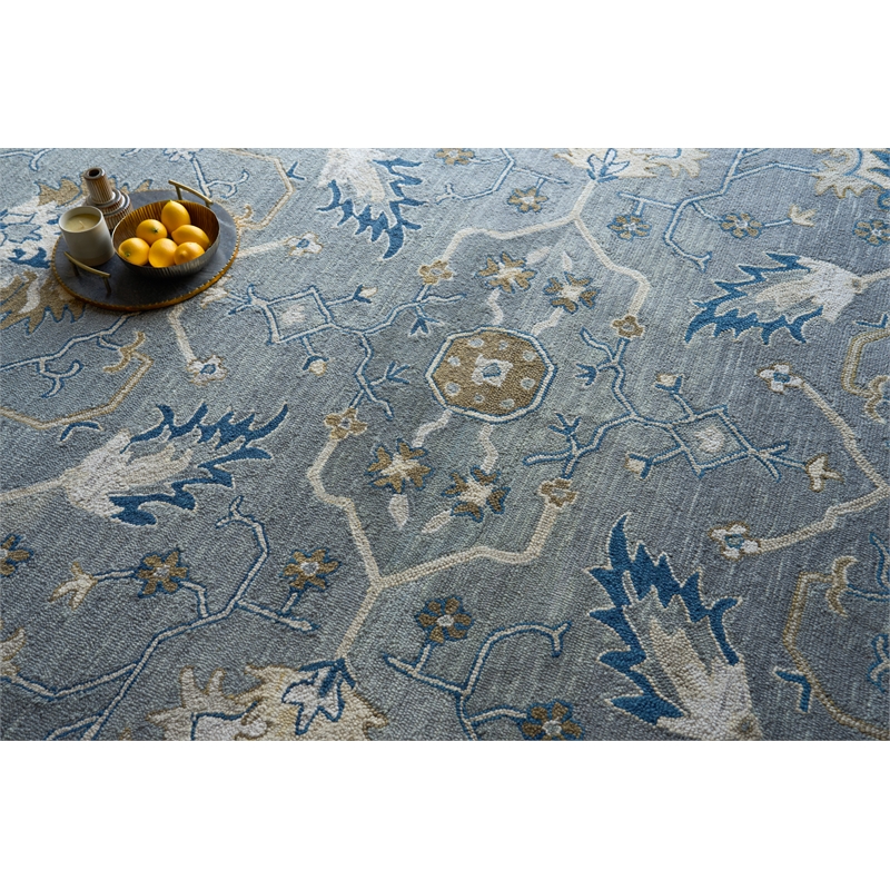 Newport Hand-Tufted New Zealand Wool Gray/Blue 6'x9' Area Rug