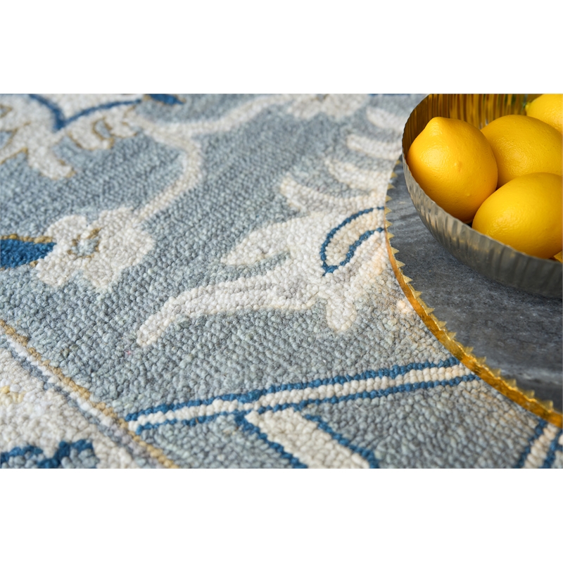 Newport Hand-Tufted New Zealand Wool Gray/Blue 6'x9' Area Rug