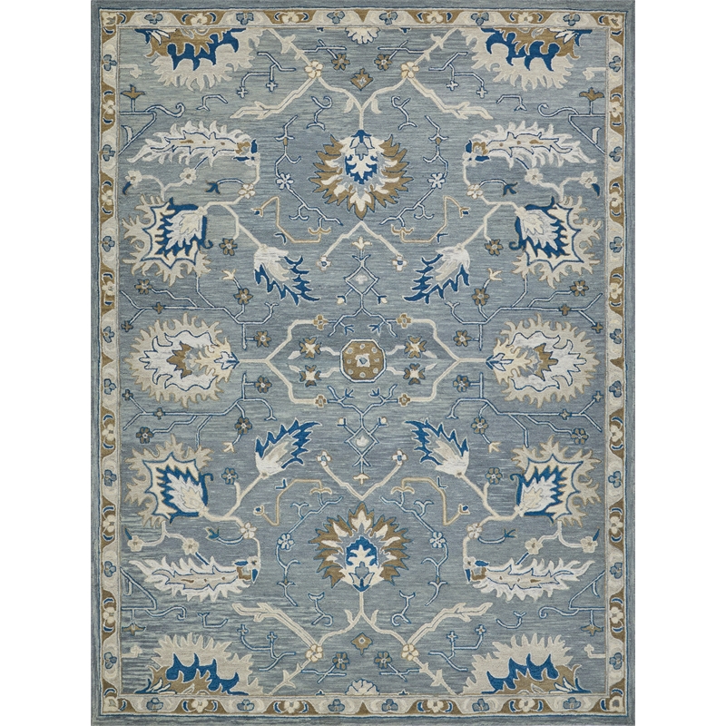 Newport Hand-Tufted New Zealand Wool Gray/Blue 6'x9' Area Rug