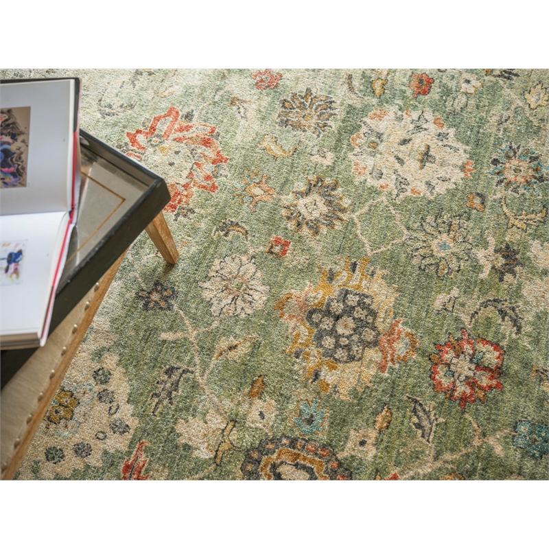 Oxford Hand-Knotted Ghazni Wool Green 10'x14' Area Rug