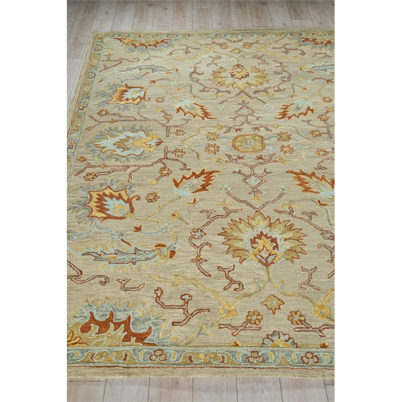 Newport Hand-Tufted New Zealand Wool Beige/Brown 8'x10' Area Rug