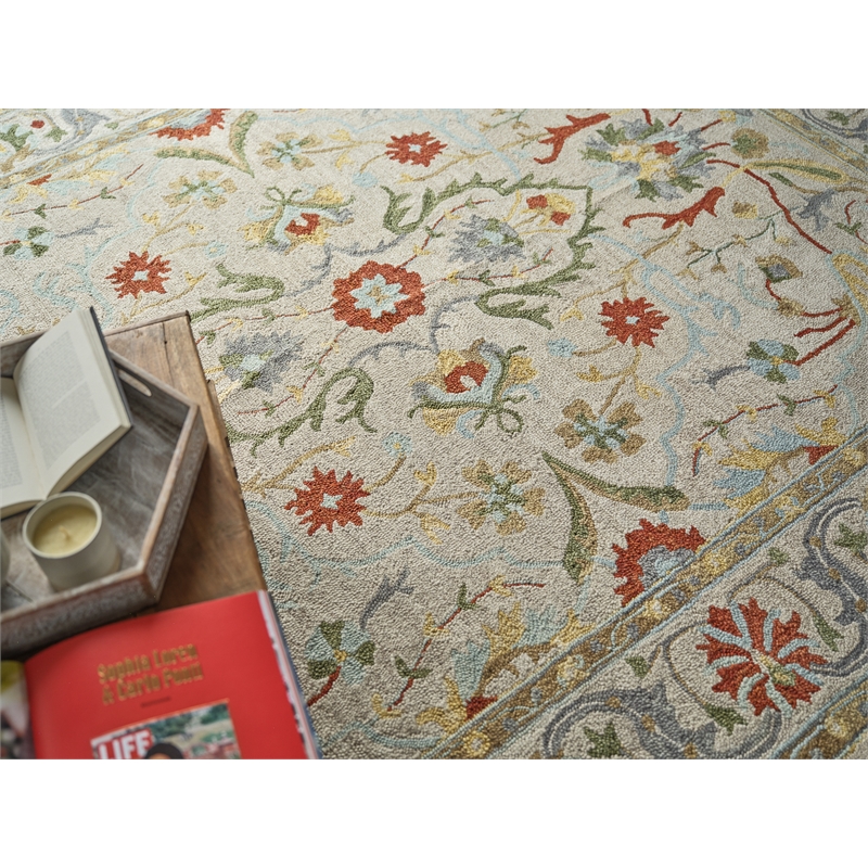Newport Hand-Tufted New Zealand Wool Beige 6'x9' Area Rug