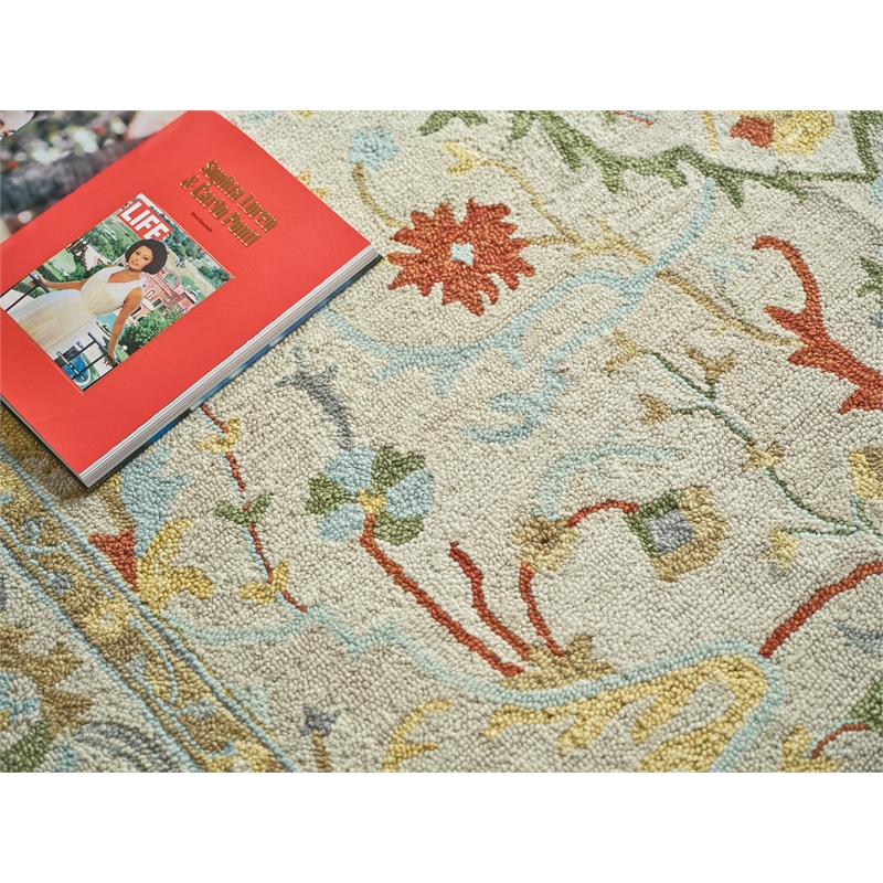Newport Hand-Tufted New Zealand Wool Beige 6'x9' Area Rug