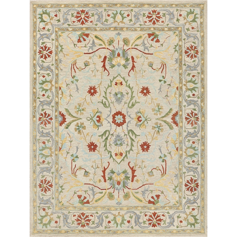 Newport Hand-Tufted New Zealand Wool Beige 6'x9' Area Rug