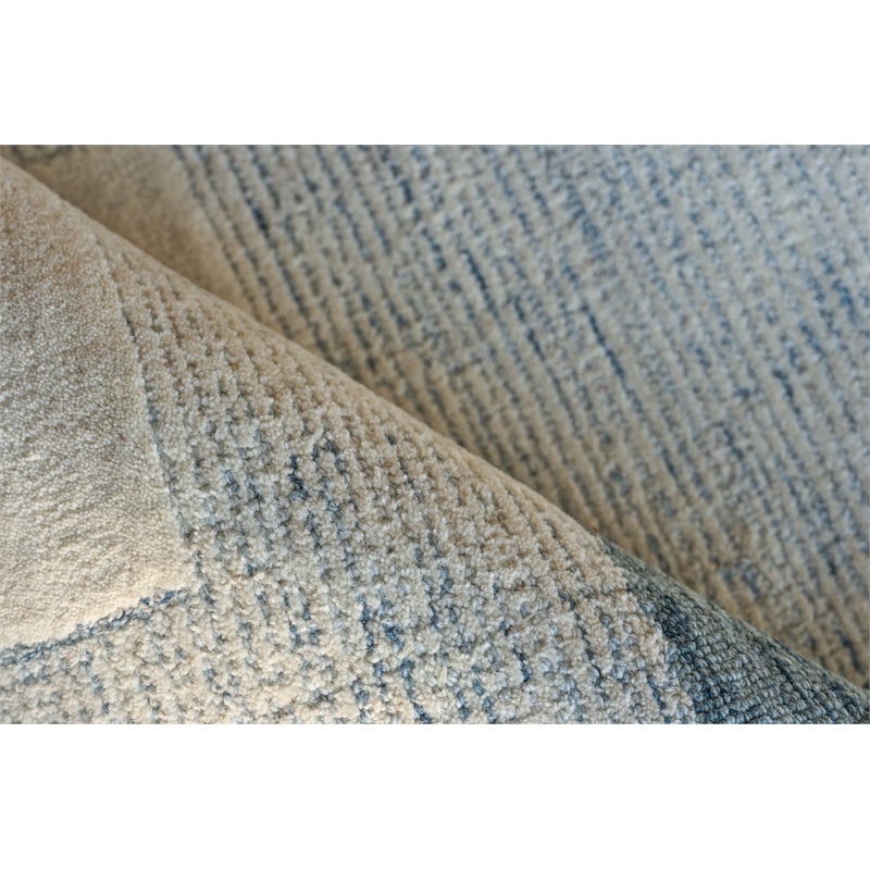 Nicada Hand-Tufted New Zealand Wool Blue/Ivory 10'x14' Area Rug