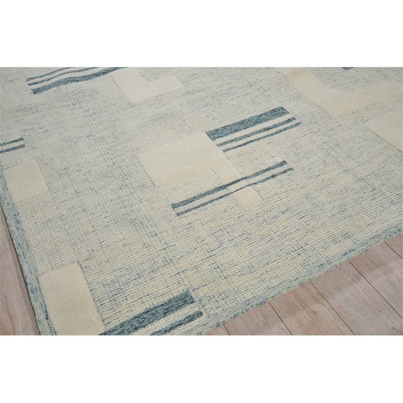 Nicada Hand-Tufted New Zealand Wool Blue/Ivory 8'x10' Area Rug