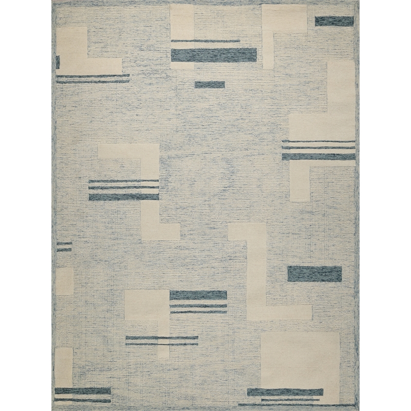 Nicada Hand-Tufted New Zealand Wool Blue/Ivory 8'x10' Area Rug