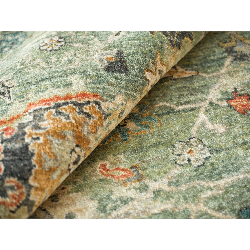 Oxford Hand-Knotted Ghazni Wool Green 6'x9' Area Rug