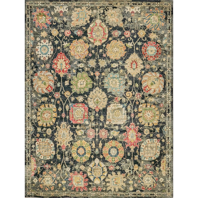 Oxford Hand-Knotted Ghazni Wool Black 6'x9' Area Rug