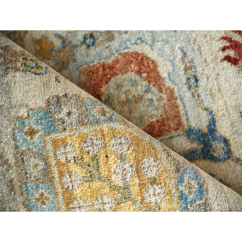 Oxford Hand-Knotted Ghazni Wool Ivory/Gray 6'x9' Area Rug