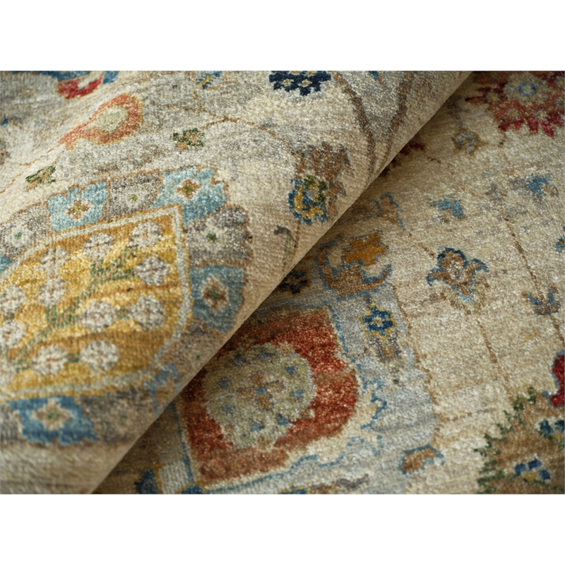 Oxford Hand-Knotted Ghazni Wool Ivory/Gray 6'x9' Area Rug