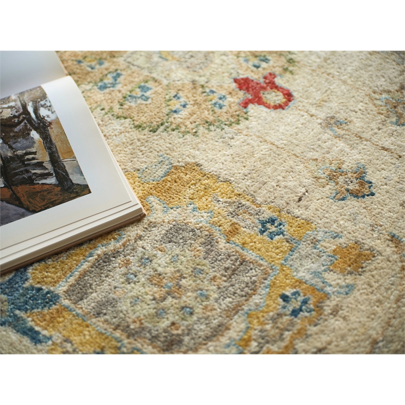 Oxford Hand-Knotted Ghazni Wool Ivory/Gray 6'x9' Area Rug
