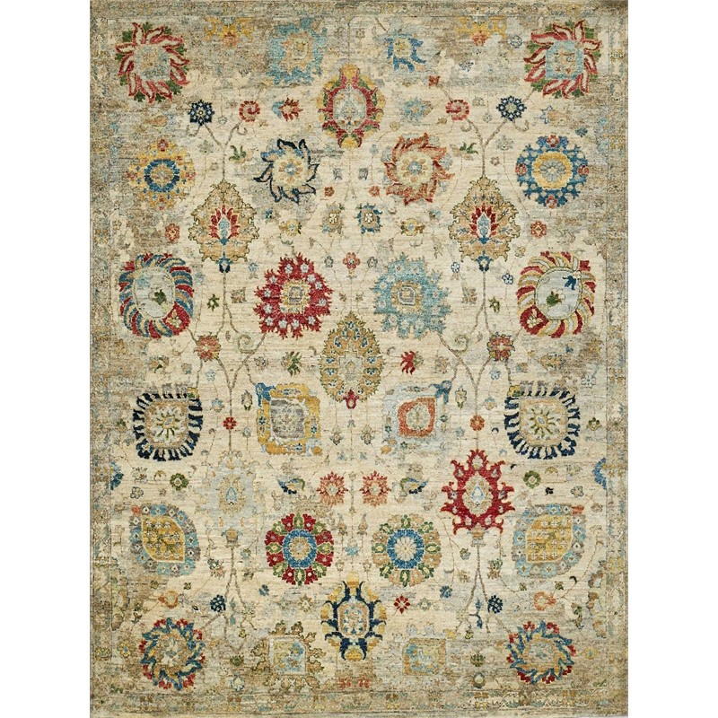 Oxford Hand-Knotted Ghazni Wool Ivory/Gray 9'x12' Area Rug