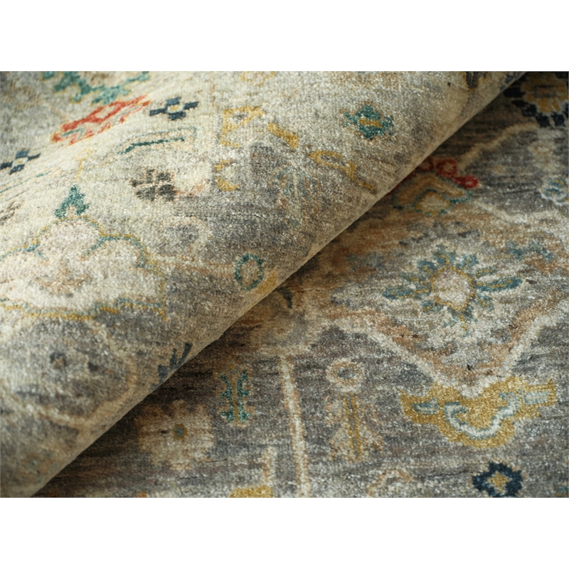 Oxford Hand-Knotted Ghazni Wool Gray 10'x14' Area Rug