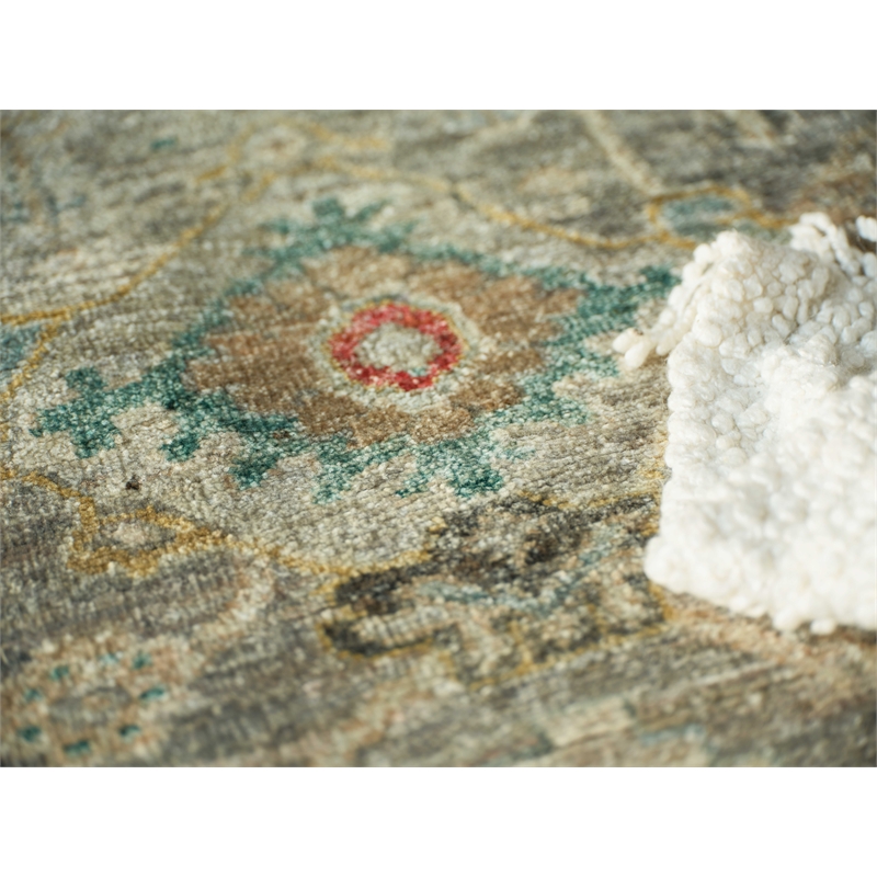 Oxford Hand-Knotted Ghazni Wool Gray 10'x14' Area Rug