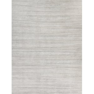 Palazzo Handloomed Wool/Bamboo Silk Silver 10'x14' Area Rug